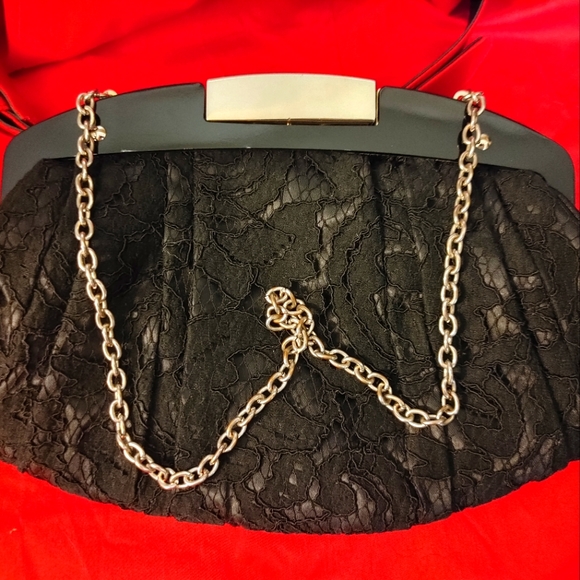 Black laced purse / Sac à main dentelle noire - Picture 2 of 3